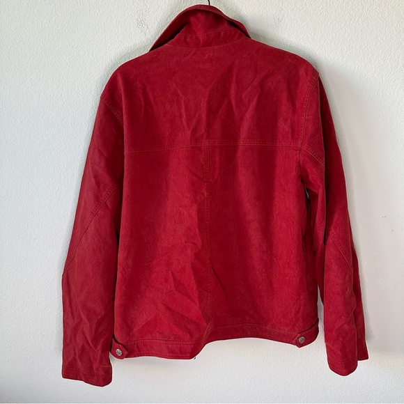 Free People Blair Faux Suede Jacket in Red SZ XL - Picture 10 of 10